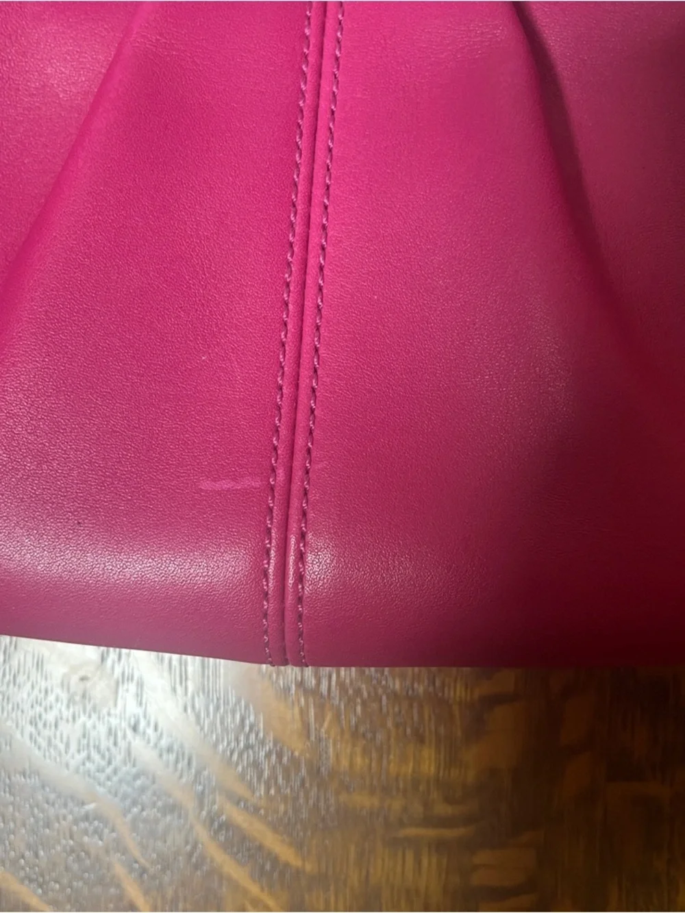 Coach Pleated Hot Pink Leather Large Wristlet Clutch